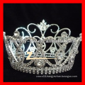 Large clear and round rhinestone pageant crowns